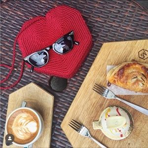 Zara rope heart clutch/chain strap bag